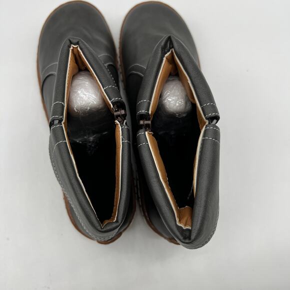 Fashion Womens Ankle Boot Comfortable Slip On Flat Booties Gray Size 9.5US/ 41CN - Picture 5 of 12